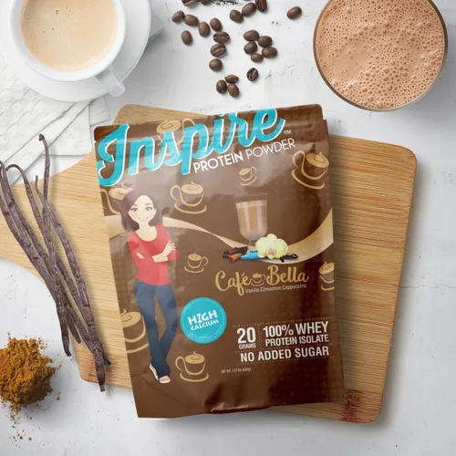 Vista 4 de Bariatric Eating Inspire Cafe Bella - Polvo aislado de proteína de suero de leche sin azúcar, 0.71 oz, vainilla y canela, capuchino (20 porciones)