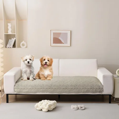 Vista 14 de HANDONTIME Funda de sofá de algodón suave apta para mascotas, elegante funda de sofá para mascotas con bordado, protector de sofá para perros