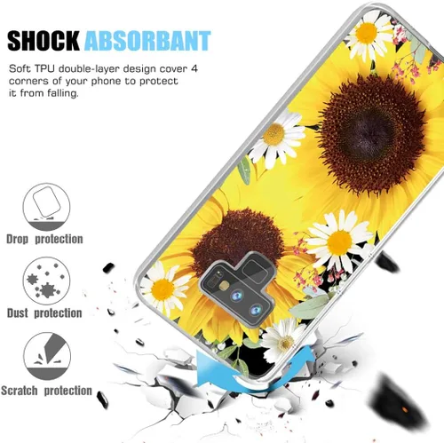 Vista 7 de Funda de teléfono para Galaxy Note 9, Samsung Note 9 para niñas y mujeres, TPU suave y transparente, a prueba de golpes, funda protectora