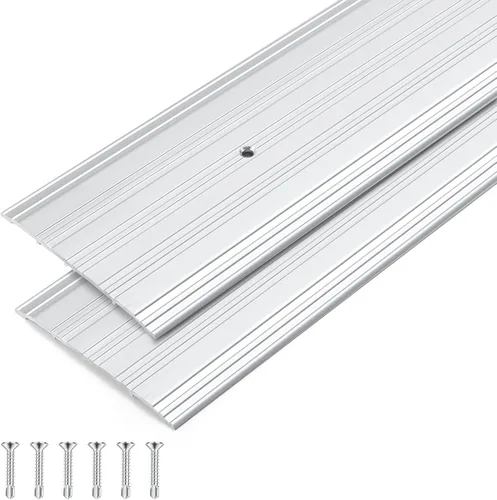 Vista 13 de Tandefio 2 unids 4" X 1/4" X 36" aluminio Saddle puerta umbral, plata Plateado
