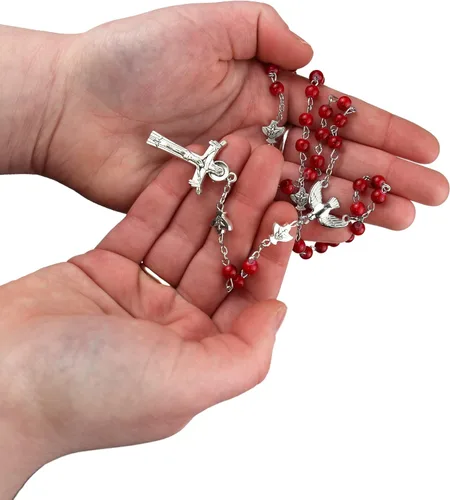 Vista 6 de Needzo Rosario de confirmación, regalo de joyería católica para niñas, 20 pulgadas