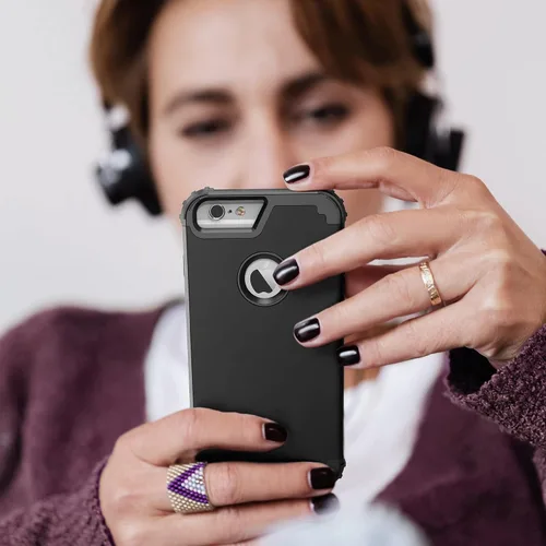 Vista 6 de IDweel Funda para iPhone 6S Plus con protector de pantalla de vidrio templado, para iPhone 6 Plus, 3 en 1, a prueba de golpes, delgada, híbrida