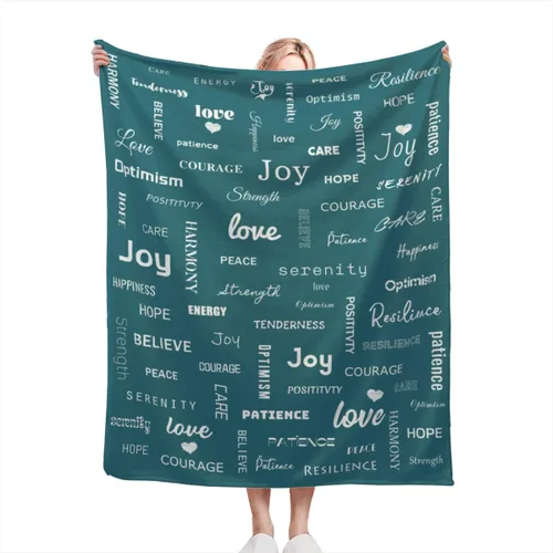 Vista 13 de Manta curativa, manta de regalo para mujeres y hombres, cálido regalo inspirador, manta de forro polar suave con energía positiva, comodidad, amor