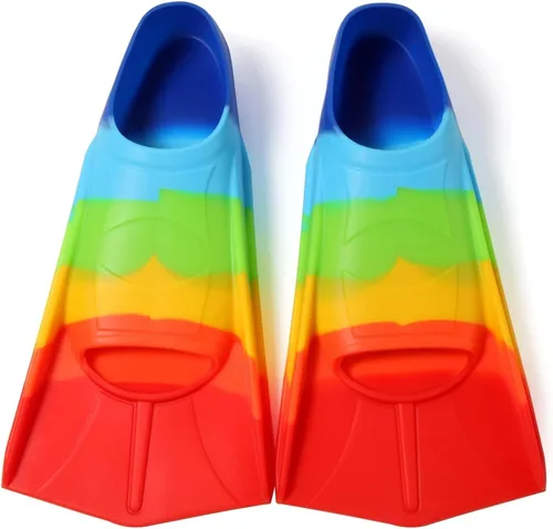 Vista 44 de Aletas de natación para niños, aletas cortas para niños y jóvenes, aletas de natación para entrenamiento de natación para niños, niñas, niños
