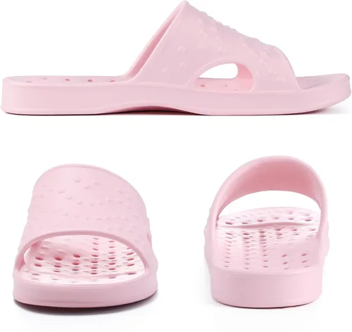 Vista 4 de shevalues - Zapatos de ducha para mujer con soporte de arco y de secado rápido, sandalias de playa ligeras con agujeros de drenaje