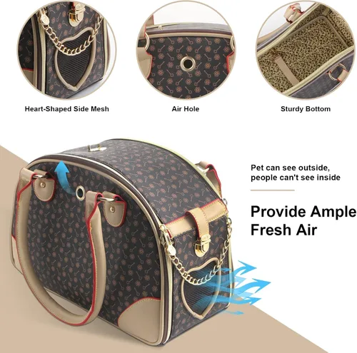 Vista 5 de Bolso de cuero de la PU del bolso del perro del bolso del perro del bolso del gato del bolso del bolso del bolso del animal doméstico del gato