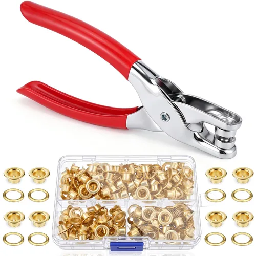 Vista 18 de Kit de herramientas para ojales, alicates para ojales, plata, 3/16 pulgadas Plateado