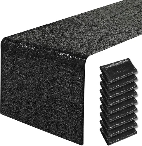 Vista 61 de Pufogu - Camino de mesa de lentejuelas brillantes de 12 x 72 pulgadas para fiestas de cumpleaños, decoración de bodas, despedidas de soltera