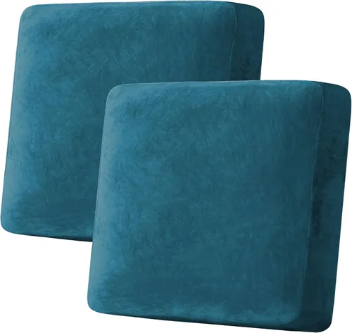Vista 135 de H.VERSAILTEX Funda de cojín elástica de terciopelo para sofá, funda de cojín de felpa para cojines de silla, protector de muebles, cojín de asiento