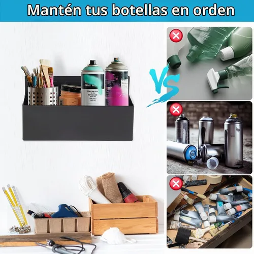 Vista 5 de Soporte magnético para latas de aerosol, caja de herramientas magnética, soporte para botellas, caja de herramientas para garaje y hogar, espacio