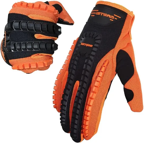 Vista 6 de Guantes adultos de motocross 1Storm para motocicleta, BMX, MX, ATV, bicicleta todoterreno, bicicleta, modelo de esqueleto para ciclismo