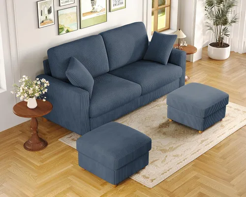 Vista 43 de Kidirect Silla de acento extragrande de 35.5 pulgadas, sillas de sala de montaje fácil, silla de lectura de pana para dormitorio, sillas de acento