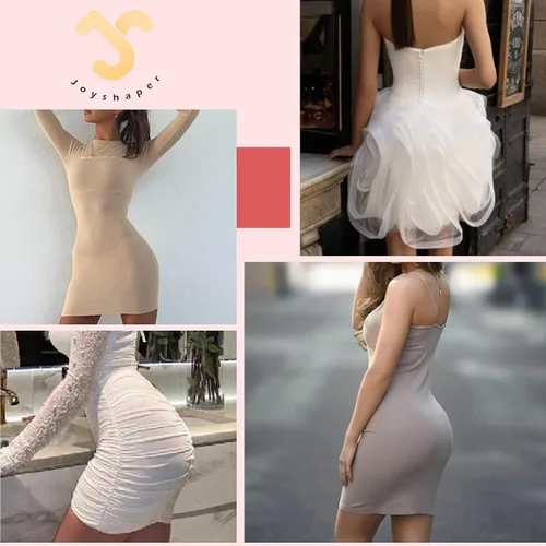 Vista 5 de JOYSHAPER Faja moldeadora para debajo de los vestidos, medio deslizamiento, control de abdomen, adelgazante, sedosa, moldeador corporal