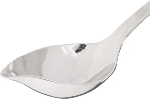 Vista 2 de Mercer Culinary Cuchara pequeña para saltear de acero inoxidable 18-8 con boquilla, 0.4 onzas, plata