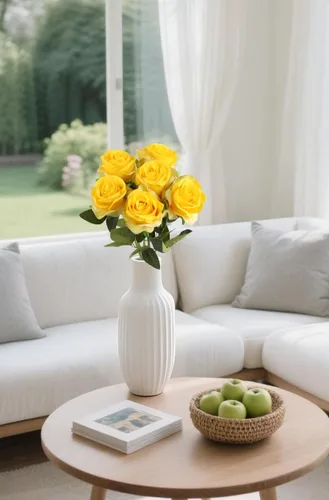 Vista 4 de IPOPU 6 rosas artificiales de seda amarilla con tallo largo, rosas falsas de tallo largo, rosas artificiales de tallo largo adecuadas para bodas