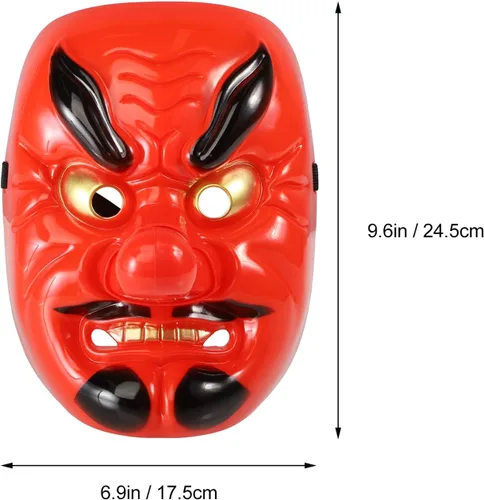 Vista 2 de Máscaras de Halloween, máscaras japonesas de Tengu, disfraz de festival de Halloween, máscaras horribles, disfraces de cosplay, accesorios de fiesta