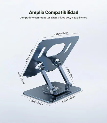 Vista 7 de JOIOT Soporte ajustable para tablet para escritorio, soporte portátil plegable