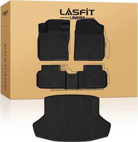 Vista 9 de LASFIT Tapete de maletero para Honda Civic Sedan 2016-2021, apto para todo tipo de clima, revestimiento de maletero, bandeja de carga, bandeja