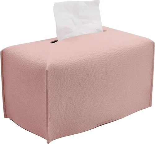 Vista 15 de Livelab Funda para caja de pañuelos, moderna y decorativa, de piel sintética, rectangular, organizador para encimera de tocador, mesitas de noche
