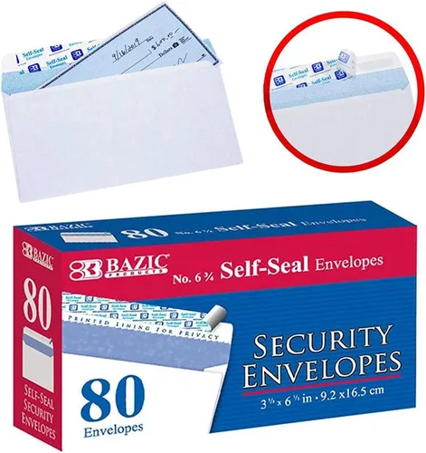 Vista 3 de 80 sobres blancos autoadhesivos para envío de cartas N6 3/4 3 5/8 x 6 1/2 pulgadas