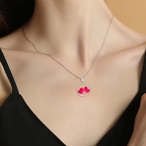 Vista 10 de Pressed Flower Necklace Gift for Women Personalized Handmade Necklaces Birth Flower Necklace