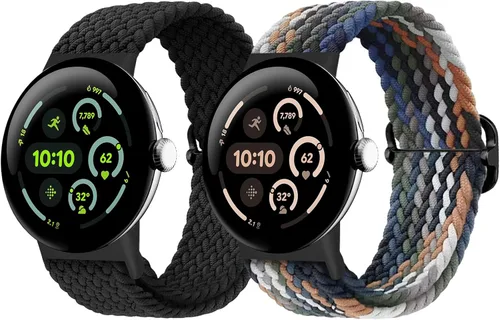 Vista 61 de Correas trenzadas Solo Loop compatibles con Google Pixel Watch 4, 3, 2, 1 de 1.61 pulgadas/1.77 pulgadas, correas elásticas ajustables de nailon