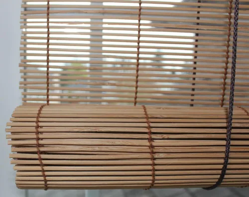 Vista 3 de Seta Direct, Persiana enrollable de bambú natural, 36 pulgadas de ancho por 96 pulgadas de largo (marrón claro)