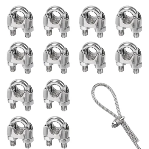 Vista 12 de Venforze Abrazadera de cuerda de alambre de 12PCS M3 1/8 "pulgadas, abrazaderas de cable de alambre de acero inoxidable 304 M3