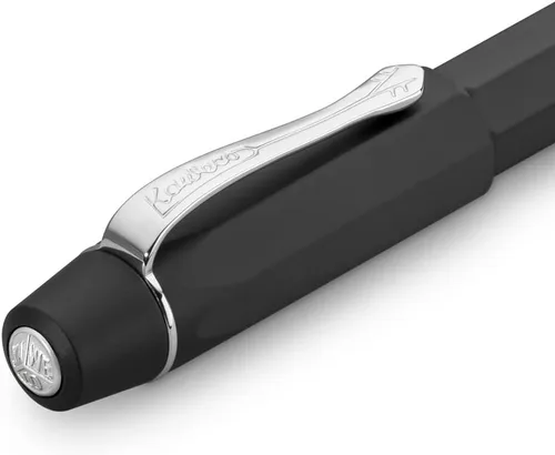 Vista 4 de Kaweco ORIGINAL - Pluma estilográfica 250 negro cromado I de aluminio premium para cartuchos de tinta I Exclusive Pluma estilográfica 5.1 in I Nib
