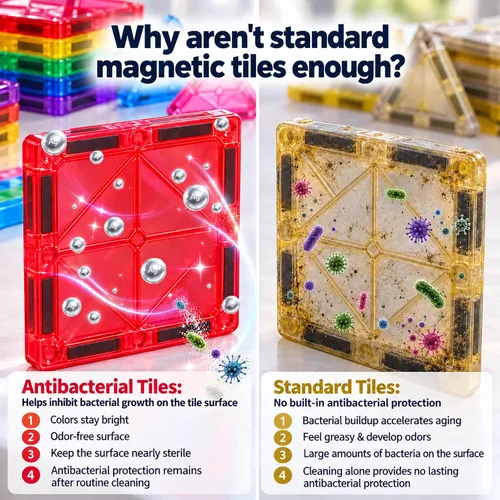 Vista 5 de Azulejos magnéticos antibacterianos 124 piezas con 4 cuadrados