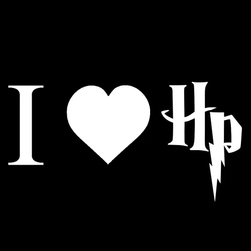 Vista 2 de I Love HP - Calcomanía de vinilo para automóvil (6 pulgadas, negro)