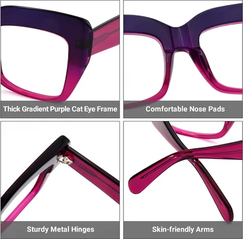 Vista 3 de Zeelool Charmaine ZOA01901 - Gafas gruesas con bloqueo de luz azul para mujer