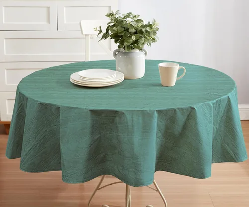 Vista 32 de Newbridge Moire - Mantel de franela de vinilo con estampado ondulado de color sólido para interiores y exteriores