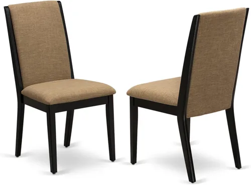 Vista 4 de East West Furniture DLLA3-ABK-47 - Juego de mesa de comedor de 3 piezas que contiene una mesa de cocina redonda con gotas y 2 sillas de comedor