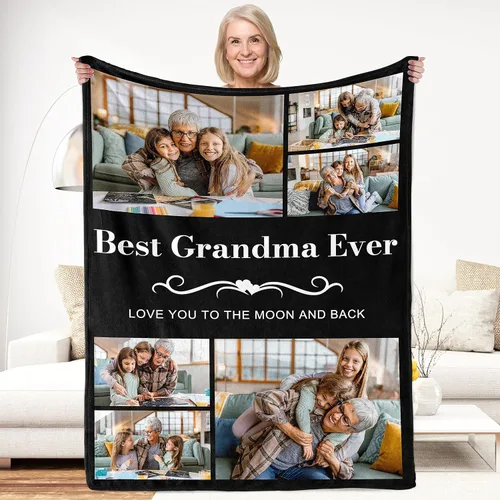 Vista 12 de Regalos de Beat Mom Ever, mantas personalizadas con fotos, mantas personalizadas con imagen para mamá de hija, hijo, a mi mamá, amante o esposa