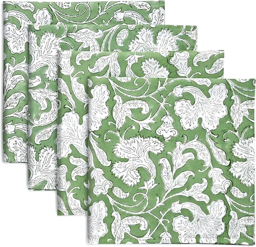 Vista 22 de Ridhi - Servilletas de 100 % algodón con estampado de espárragos verdes de 18 x 18 pulgadas (juego de 4) servilletas de cocina reutilizables