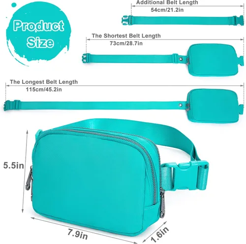 Vista 5 de AROME Mini bolsa de cinturón para mujer, riñonera de moda, cangurera cruzada con extensor de correa para mujeres y hombres, bolsa de cintura