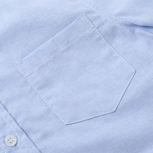 Vista 5 de Spring&Gege Camisa Oxford de manga corta para niños de algodón sólido con botones (4-14 años)