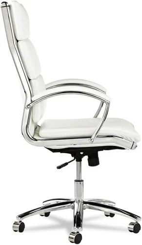 Vista 13 de Alera, Red Neratoli Series Highback silla giratoria/inclinable, cuero suave, marco cromado, respaldo alto Blanco