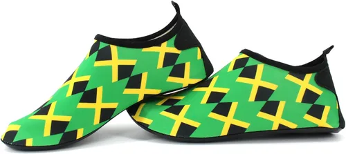 Vista 2 de Zapatos de agua para mujeres y hombres de secado rápido, zapatos de playa para surf al aire libre, yoga, ejercicio, bandera de Jamaica, Caribe