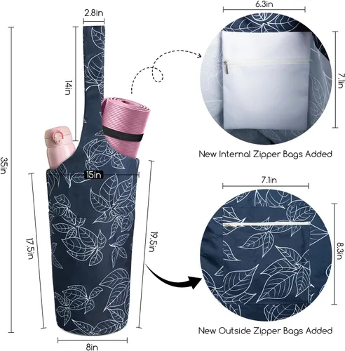 Vista 2 de IwIeIaIrI Yoga Mat Bag for Women with Mat Carrier Large Size Pocket