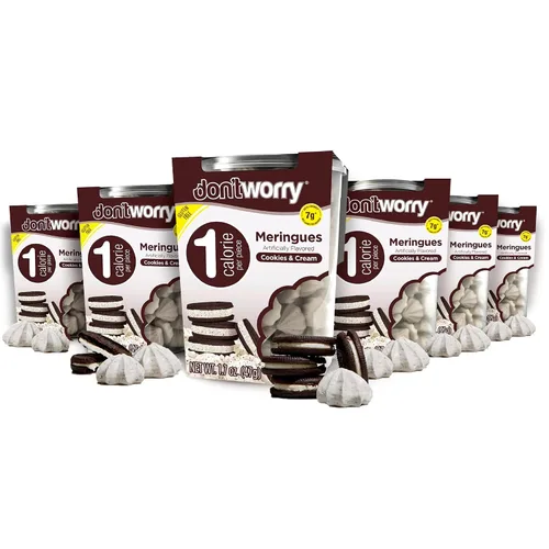 Vista 14 de Don't Worry Galletas de merengue Doble sabor a chocolate y galletas y crema Dulce bajo en azúcar con 4 calorías por unidad Postre keto