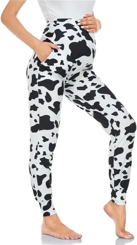 Vista 4 de Pantalones casuales de maternidad para mujer, elásticos, cómodos