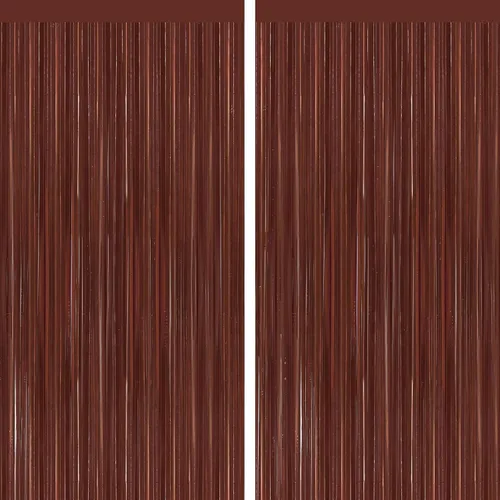 Vista 28 de Paquete de 2 cortinas de flecos de papel de oropel metálico negro, serpentinas de puerta, telón de fondo para cabina de fotos para fiesta