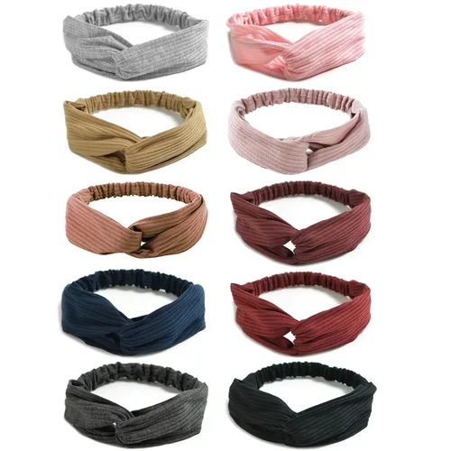 Vista 19 de DRESHOW - Paquete de 10 diademas para mujer con diseño entrecruzado vintage, estilo bohemio, trenzadas, elásticas, accesorios para el cabello