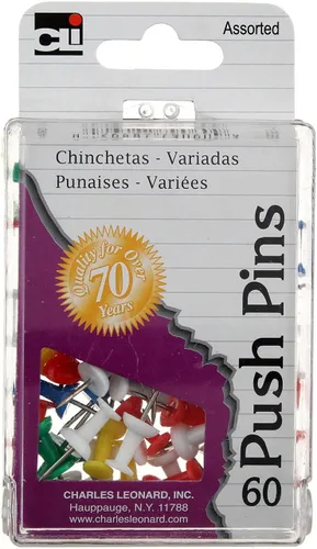 Vista 5 de Charles Leonard - Pasadores, colores surtidos, paquete de 20 (20200)