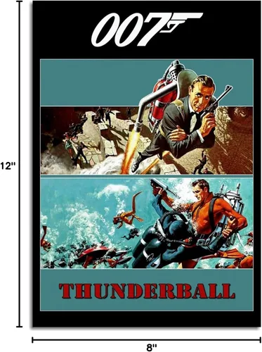Vista 7 de CLEARCONNECT Thunderball 1965 - Póster de película de acción y aventura, impresiones en lienzo clásicas de películas antiguas, arte de pared