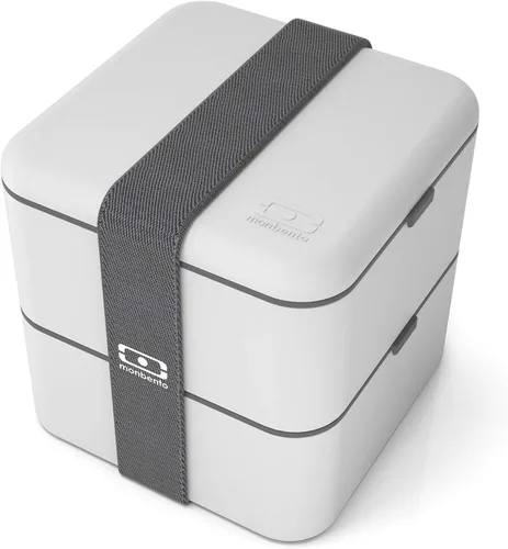 Vista 6 de monbento - Caja Bento grande MB Square Blossom con compartimentos - Lonchera a prueba de fugas para el trabajo y la preparación de comidas - Sin BPA