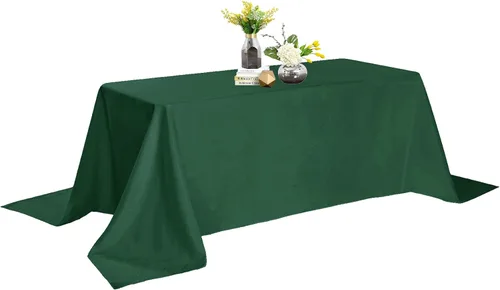 Vista 14 de Mantel de poliéster lavable de 132 pulgadas, resistente a las manchas y a las arrugas, mantel decorativo para mesa de comedor, fiestas de bufé
