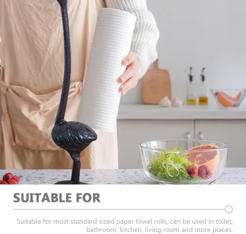 Vista 8 de EXCEART Soporte para toallas de papel flamenco, soporte para rollo de papel higiénico de animales, soporte único para toallas de cocina, dispensador